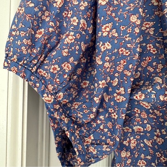 Madewell V-Neck Puff-Sleeve Top Summer Vines Top Shirt Blouse Floral Size XXL - Picture 9 of 12